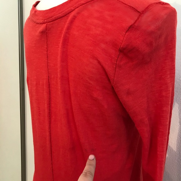 Free People We the Free Destructed Long Sleeve V-Neck Top Small - Picture 13 of 15